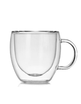 Стъклени чаши за кафе с двойно дъно к-т 2бр